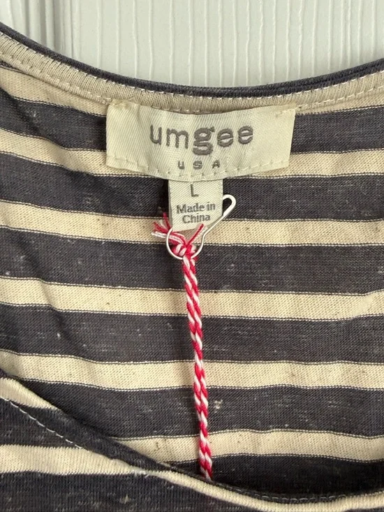 Umgee Black and Cream Striped Sleeveless Tank - Picture 3 of 4